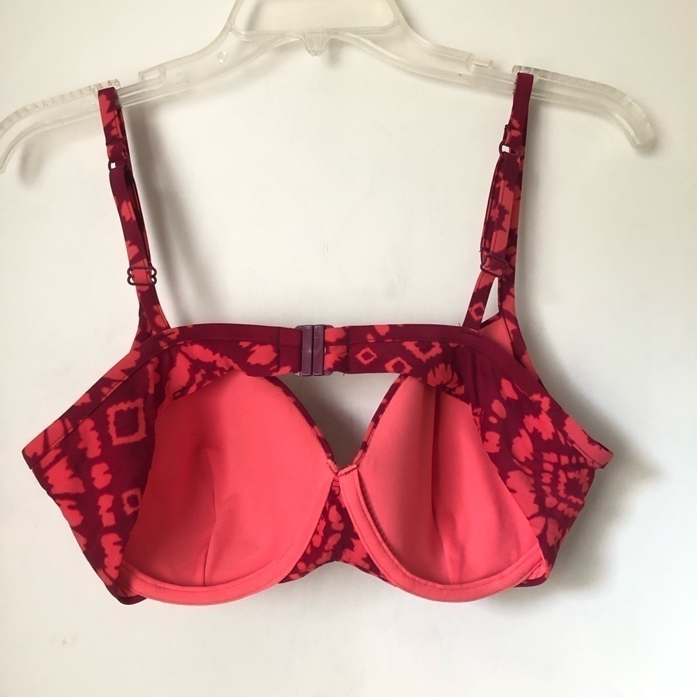 Victoria's Secret Vintage Y2K Underwire Red Pink Tie Dye Bikini Top 36D - Picture 5 of 5